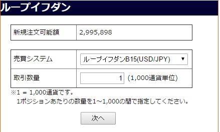 売買システム(取引する通貨ペアと取引値幅)