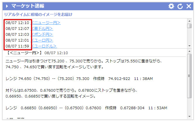 マーケット速報