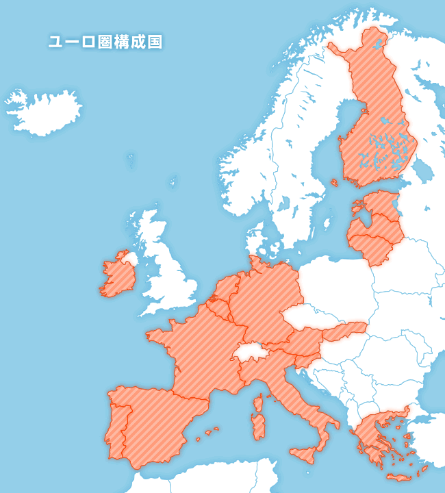 ユーロ加盟国地図