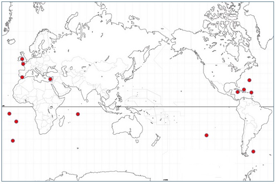 イギリスの海外領土地図